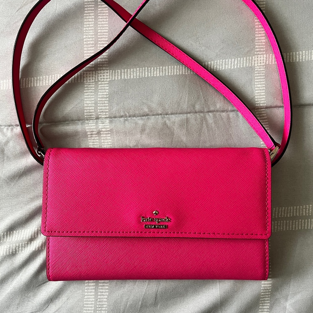 Kate Spade Pink Crossbody Bag with Flap Closure